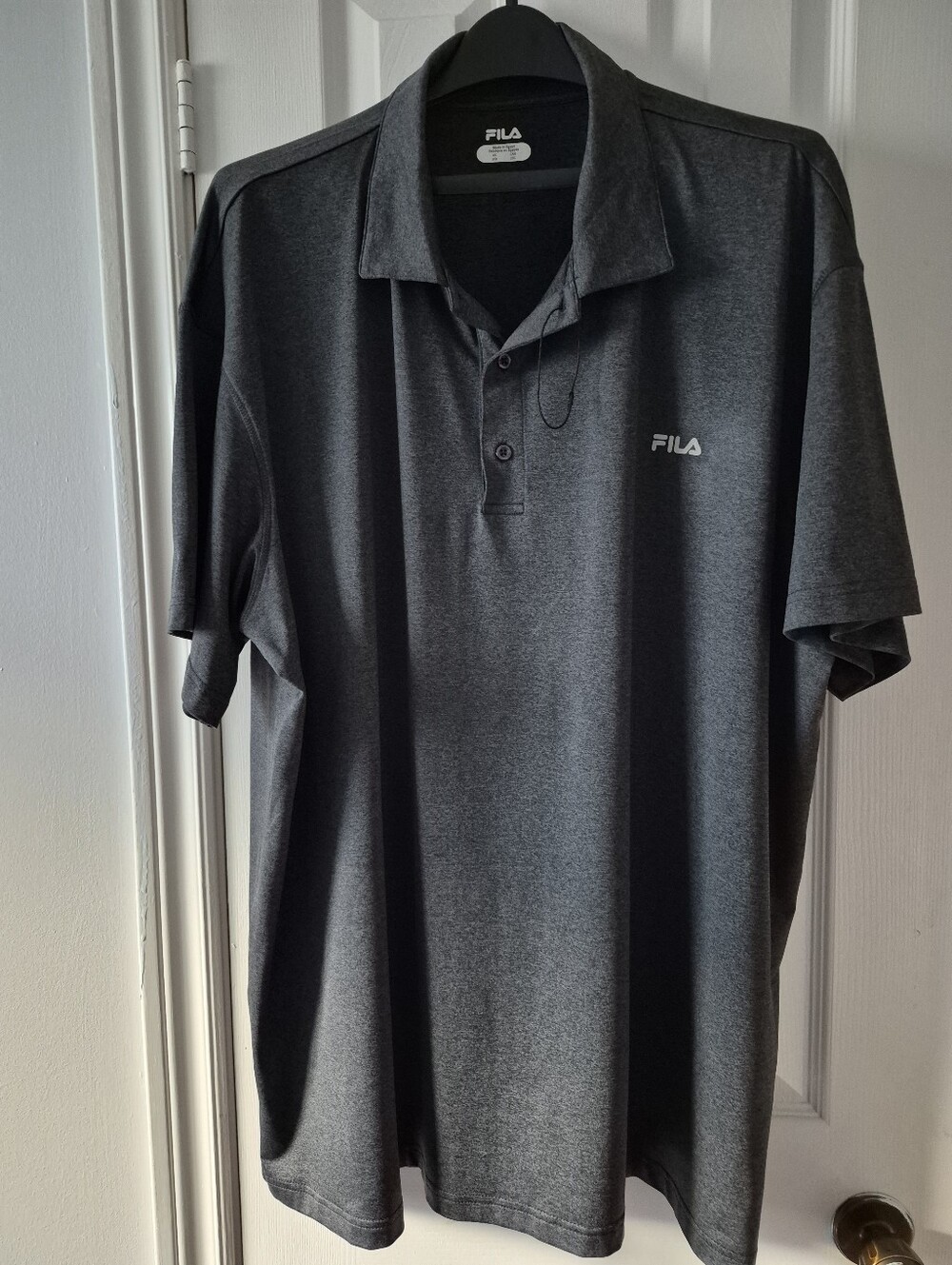 FILA Men’s Dark Gray Polo Shirt with Embroidered Logo